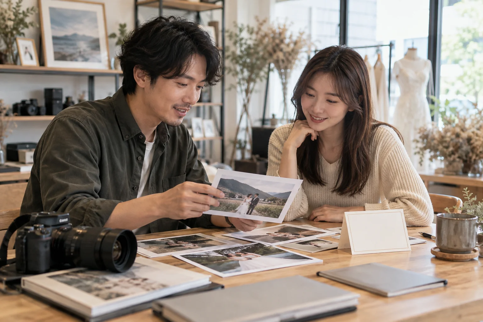 Photographer reviewing package and date confirmation
