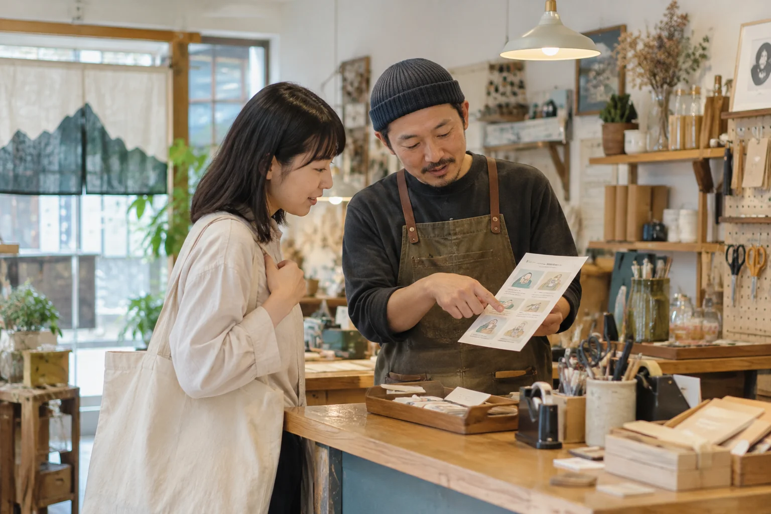 店主檢查服務頁修訂紀錄的情境示意